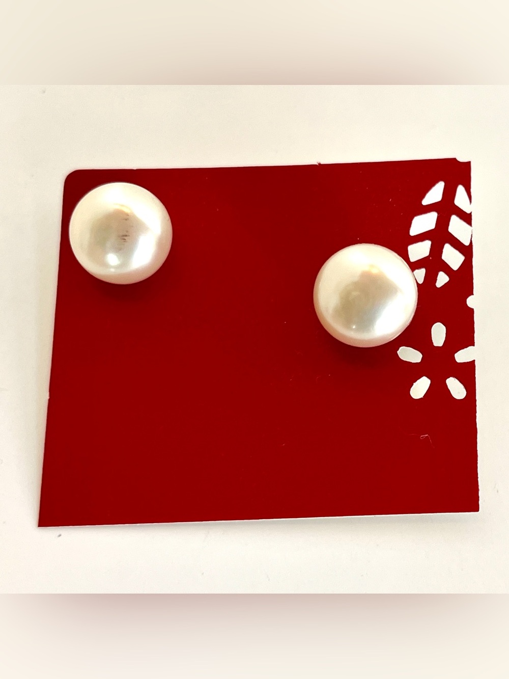 Classic White Pearl Stud Earrings - Women's Jewelry 8 mm